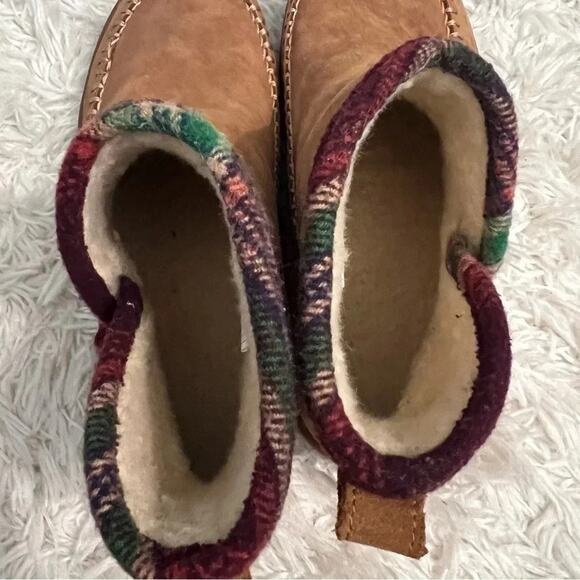 Sanuk Nice Bootah Lx Tan Tobacco / Vintage Rainbow Ankle Bootie Size 7 Womens - Picture 9 of 10